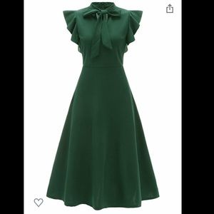 Elegant Forrest Green A-Line Dress
